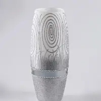 Ваза «Соблазн», овал, h=26 см, стекло, бело-серебристая