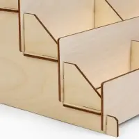 Подставка под открытки 12 ячеек по 12 см, 38.1&times;23&times;25 см, толщина 3 мм, бежевая