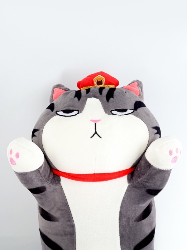 Мягкая игрушка - подушка «Кот - император», 115 см, цвет серый