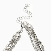 Цепь "Три вида" железо, 30/32/40см, цвет серебро