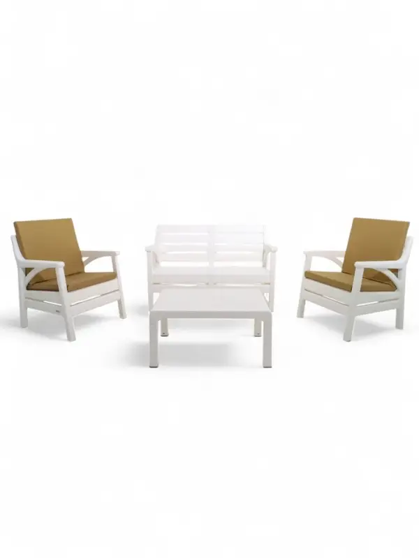 Набор садовой мебели "Евпатория" 4 предмета: 2 кресла, стол, диван 2-х местный, цвет белый