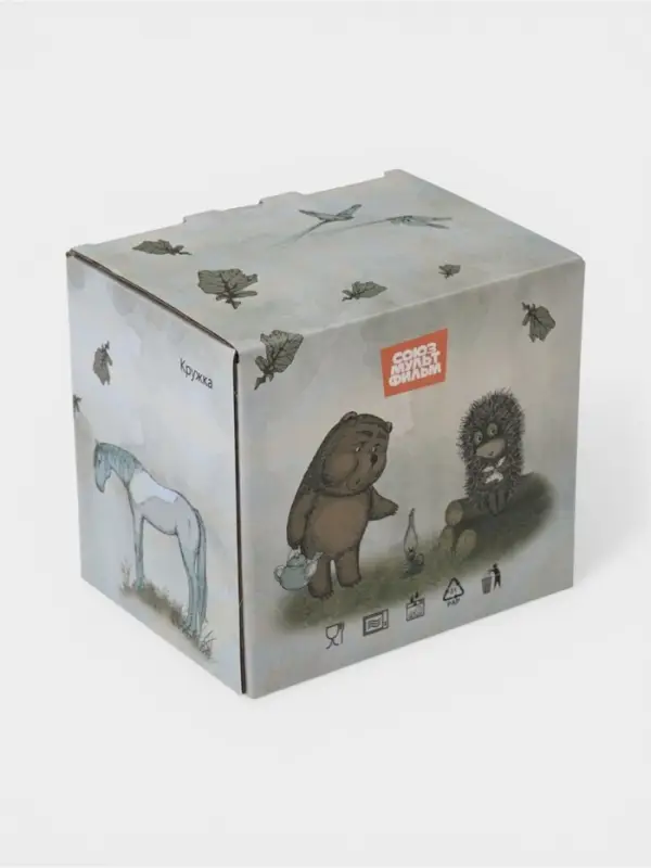 Кружка КОРАЛЛ &laquo;Ёжик в тумане&raquo;, 380 мл, фарфор, белая