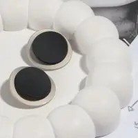 Пуговицы на ножке, металлические, d=27 мм, набор 2 шт., цвет серебряный, чёрный