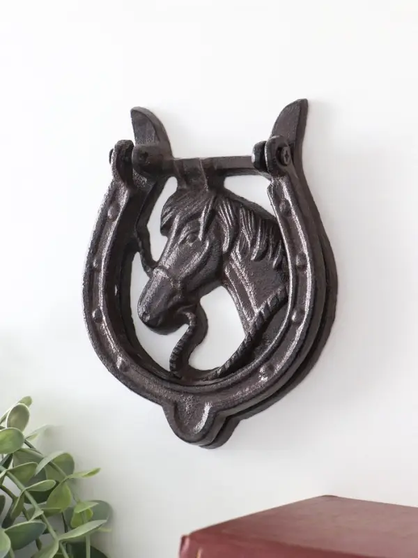 Дверной молоток чугун "Конь в подкове" 12х2х15 см
