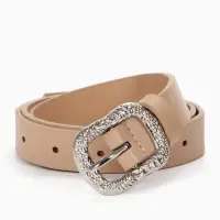 Ремень женский, металлическая пряжка, 2.3&times;105 см, бежевый