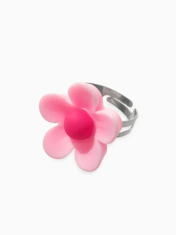 Набор детских украшений &laquo;Выбражулька. Цветок&raquo;, 4 предмета: клипсы, кольцо, бусы, браслет, розовый, белый