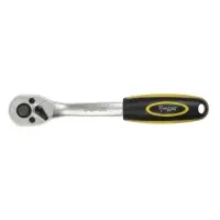 Вороток с трещоткой ТУНДРА, CrV, квадрат 3/8", 2К рукоятка, 72 зубца, 200 мм