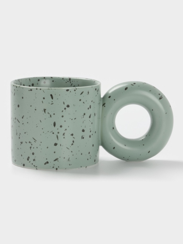 Кружка «Бублик», 300 мл, 16×8.8×8 см, серо-зеленый в крапинку