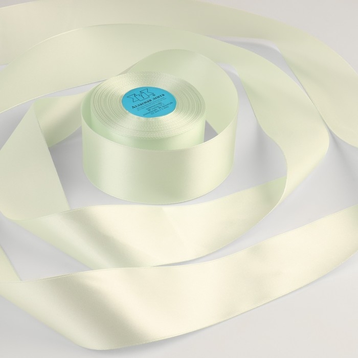 Лента атласная, 50 мм &times; 33 &plusmn; 2 м, цвет светло-зелёный №063