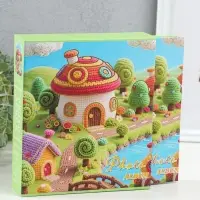 Фотоальбом на 100 фото 13х18 см "Вязаный домик" в коробке 5х18х20,5 см