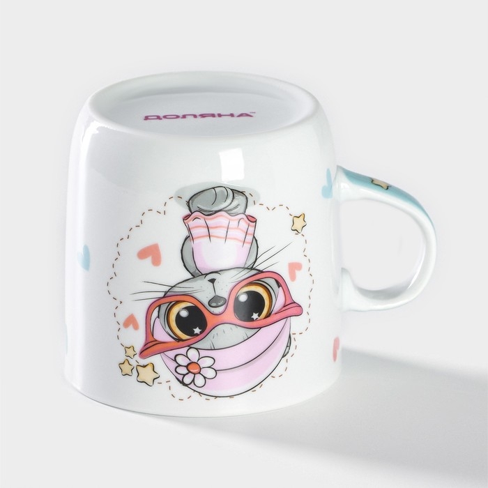 Кружка керамическая Доляна «Котик», 230 мл, цвет белый Кружка керамическая Доляна «Котик», 230 мл, цвет белый