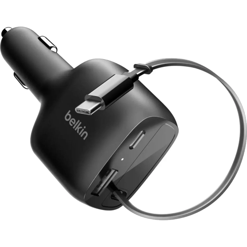 Зарядное устройство Belkin (CCC001hqBK)авто BoostCharge 75W USB-C&A+каб чер