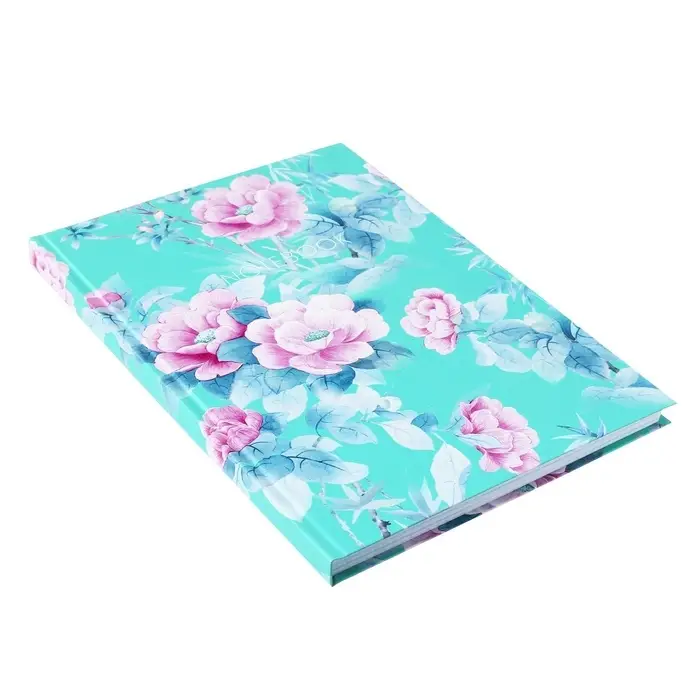 Колледж-тетрадь Calligrata TOP &laquo;Цветы на мятном фоне&raquo; А4, 160 листов, в клетку, в твёрдой обложке 7БЦ, матовая ламинация, выборочный лак