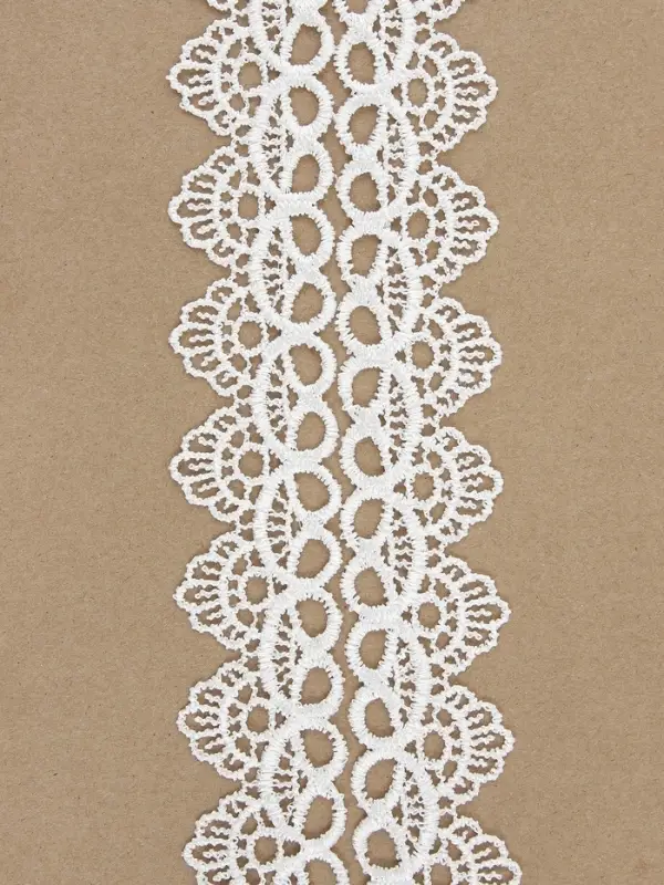 Кружево гипюровое, 35 мм, 14&plusmn;1 м, цвет белый