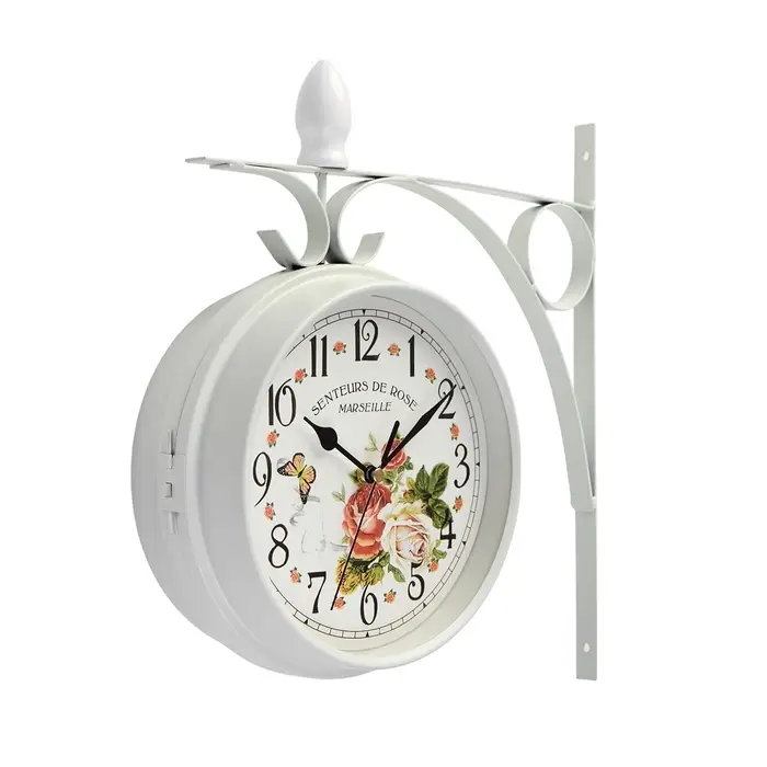 Часы настенные интерьерные &laquo;Розы&raquo;, двусторонние, на подвесе, плавный ход, 40&times;32 см, циферблат d=17 см, от батареек 2&times;АА