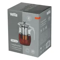 VETTA Чайник заварочный 700мл с ситечком, нерж.сталь, стекло, полистирол