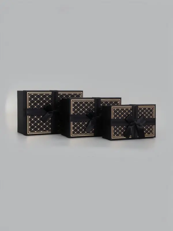 Набор подарочных коробок 3 в 1, с бантом, 23&times;16&times;9.5 см, 21&times;14&times;8 см, 19&times;12&times;6.5 см