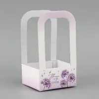 Коробка - переноска для цветов &laquo;Только для тебя&raquo;, 12 &times; 12 &times; 22 см