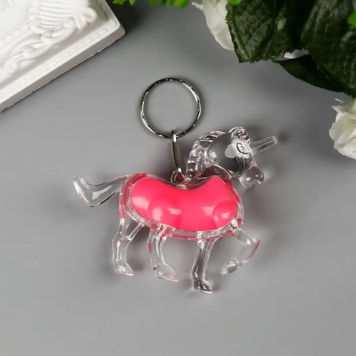 Фонарик брелок для ключей на кольце «Единорог», мигает, 6×2×6.5 см, МИКС Фонарик брелок для ключей на кольце «Единорог», мигает, 6×2×6.5 см, МИКС