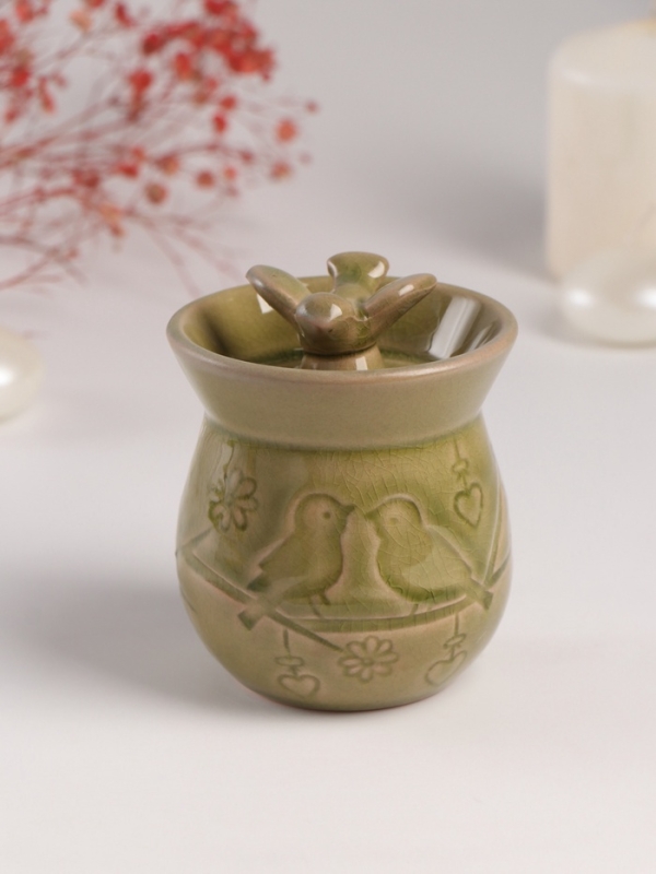 Аромалампа керамика Аромалампа керамика "Птички на ветке" 7,5х7,5х9,8 см