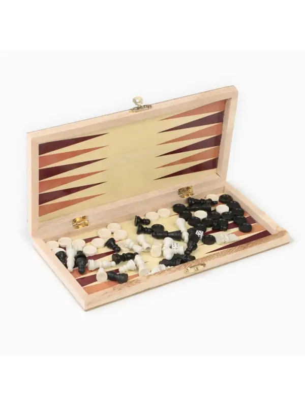 Настольная игра 3 в 1, набор: шахматы, шашки, нарды, 25&times;25 см