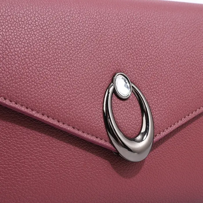 Сумка женская мессенджер на магните, 24&times;10&times;15 см, однотонная, розовая