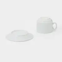 Чайная пара &laquo;Бельё&raquo;, 2 предмета: чашка 280 мл, блюдце, фарфор, белая