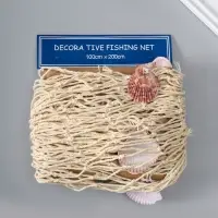 Декоративная сетка настенная с ракушками &laquo;Белая&raquo;, 100&times;200 см,