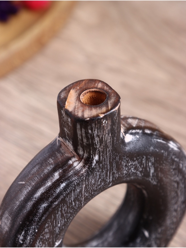 Ваза Ваза "Сканди" дерево Джати, 12х3х13 см, цв. темно-коричневый