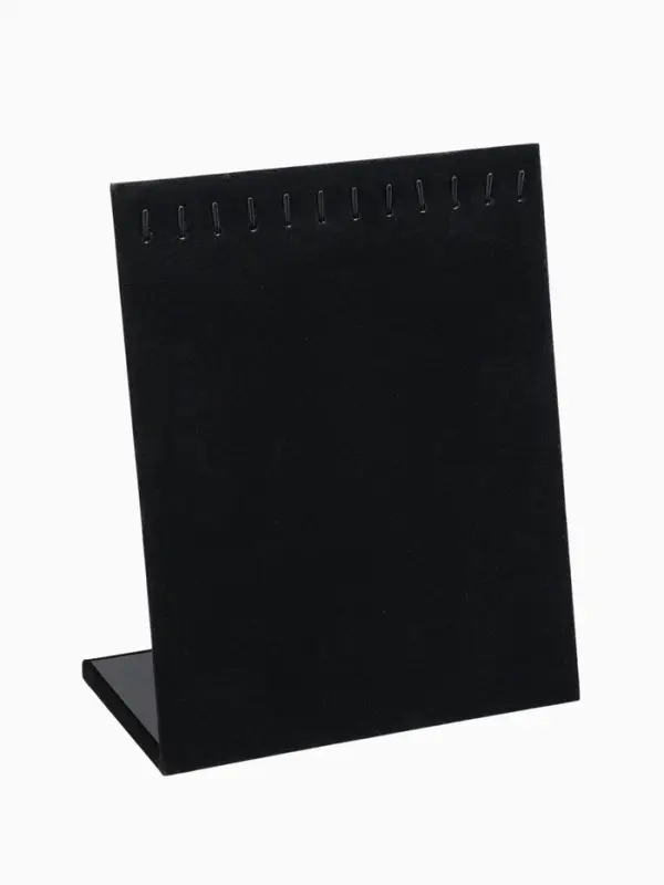 Подставка для кулонов, цепочек и браслетов QF, 12 крючков 20&times;9&times;25.5 см, бархатная, чёрная