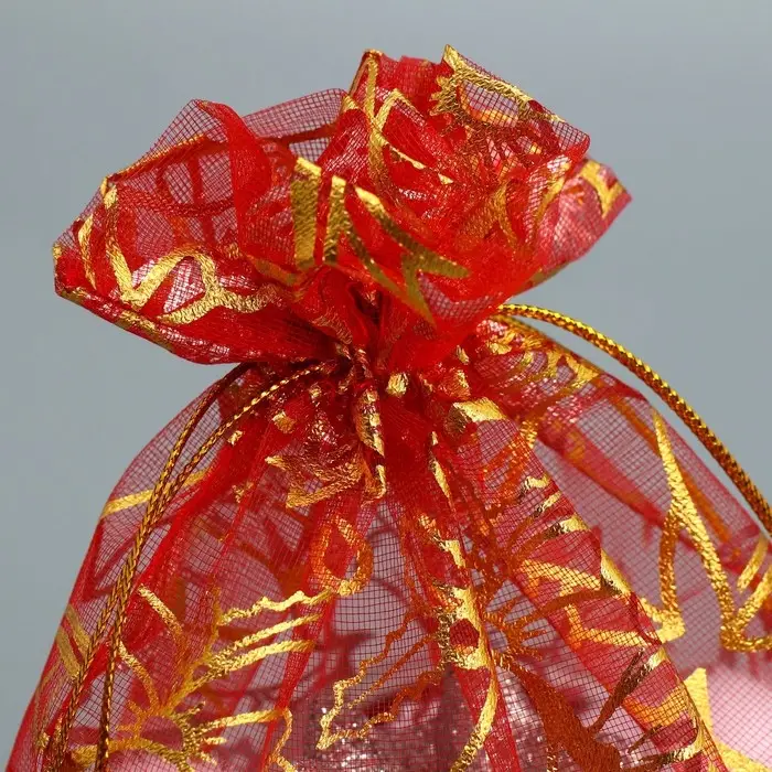 Мешочек подарочный органза «Новогодние игрушки», 16 х 24 см +/- 1.5 см Мешочек подарочный органза «Новогодние игрушки», 16 х 24 см +/- 1.5 см