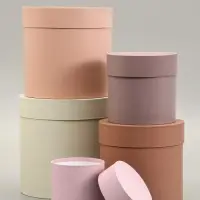 Набор круглых коробок 5 в 1 &laquo;Нюд&raquo;, 20&times;20&times;20 - 11&times;11&times;11 см