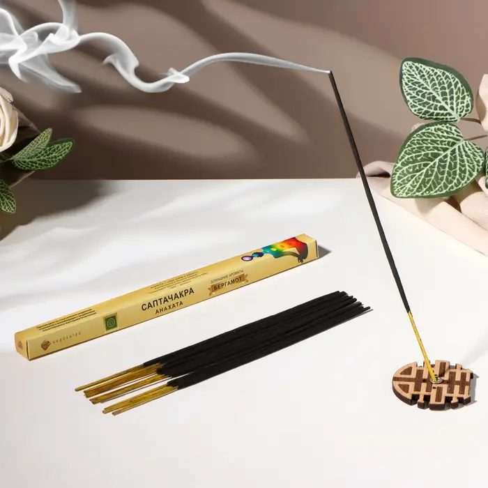 Благовония "Саптачакра Анахата Бергамот", 10 палочек