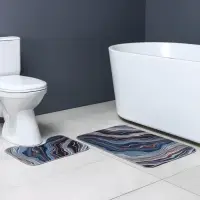 Коврики для ванной и туалета Доляна &laquo;Каменная лагуна&raquo;, 2 шт., 50&times;80 см, 50&times;40 см