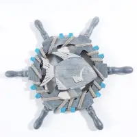 Фигурка декоративная &laquo;Штурвал и рыбка&raquo;, 46.5&times;3.5&times;46.5 см, голубая