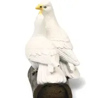 Садовая фигура из полистоуна &laquo;Голуби Пара на трубе&raquo;, 25&times;14&times;22 см