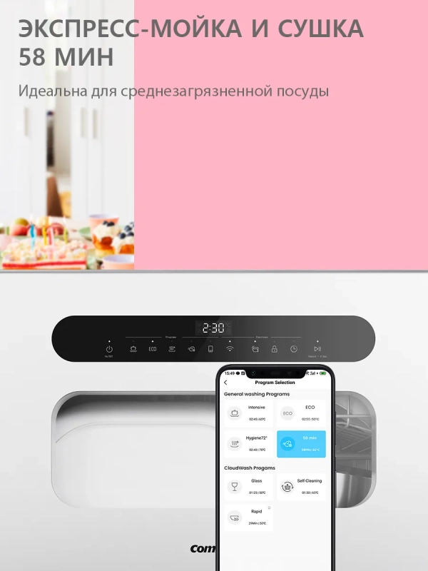 Компактная посудомоечная машина CDWC555Wi, Wi-Fi Компактная посудомоечная машина CDWC555Wi, Wi-Fi