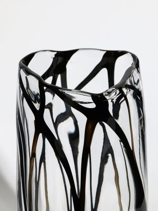 Ваза стекло настольная "Мэдисон" 29х12 см, прозрачно-чёрный