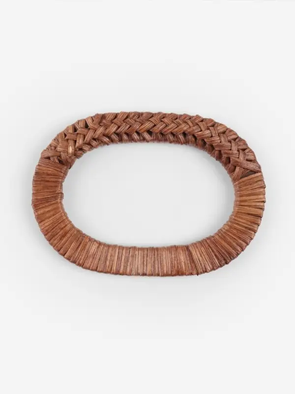 Ручки для сумок деревянные, плетёные, d=9.8&times;5.9 / 13.5&times;9.5 см, 2 шт., коричневые