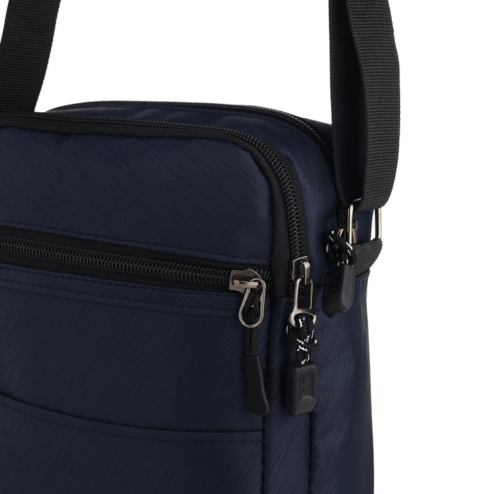 Сумка мужская на молниях, наружный карман, цвет синий Сумка мужская на молниях, наружный карман, цвет синий