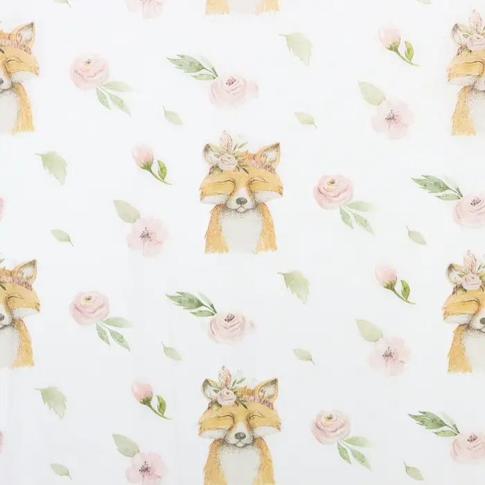 Бумага упаковочная тишью «Лисица и сад», 50 см × 70 см, 17 грамм