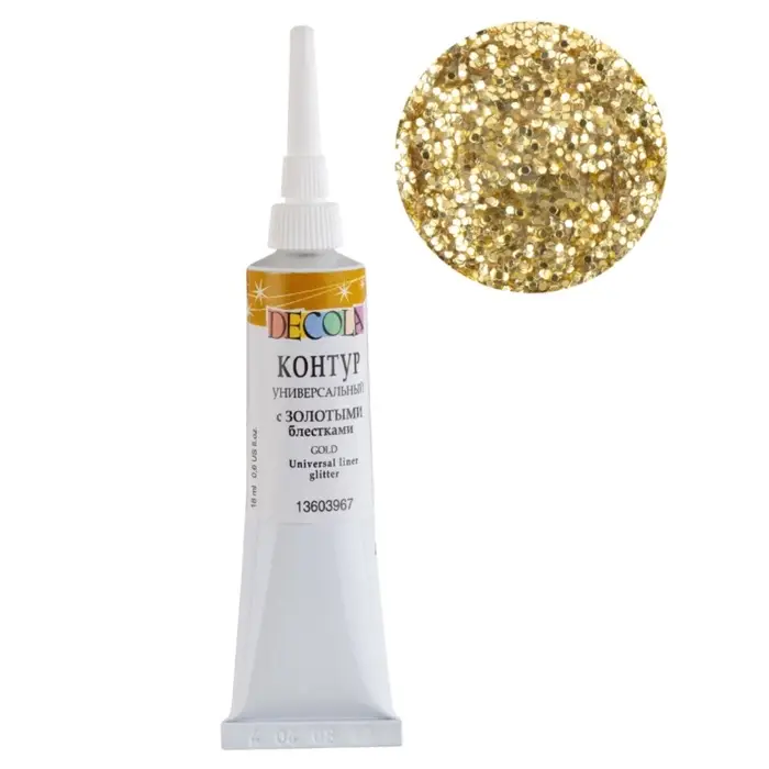 Контур универсальный 18 мл, ЗХК Decola, Glitter, с золотыми блёстками 13603967