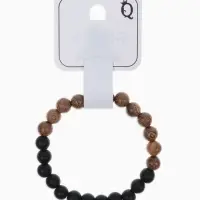 Браслет из бусин &laquo;Аметист&raquo;, d=6 см, шар №8, чёрный, коричневый