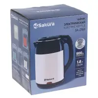 Чайник электрический Sakura SA-2168BW, 1.8 л, 1800 Вт, металлический, чёрно-белый
