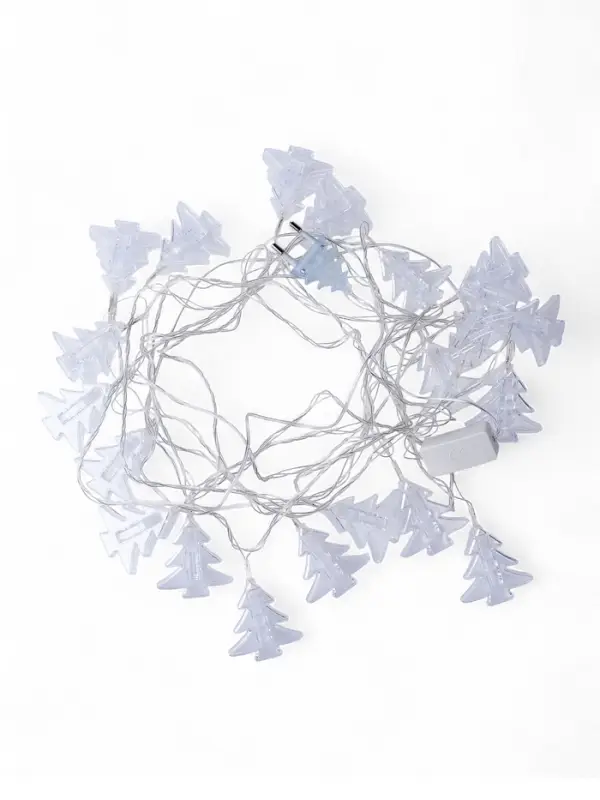 Гирлянда &laquo;Нить&raquo; 4.5 м с насадками &laquo;Прищепки-ёлочки&raquo;, IP20, прозрачная нить, 20 LED, свечение тёплое белое, 220 В