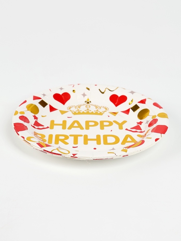 Набор бумажной посуды Набор бумажной посуды "С днём рождения", набор 12 шт., цвет белый