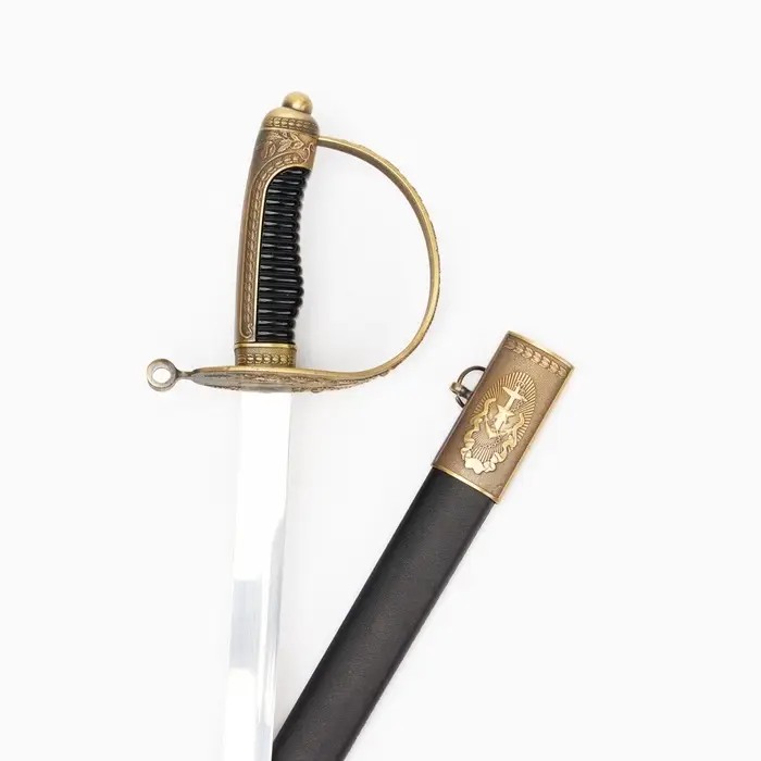 Макет оружия &laquo;Сувенирная сабля. Защита&raquo;, ножны чёрные с бронзой, клинок 77 см