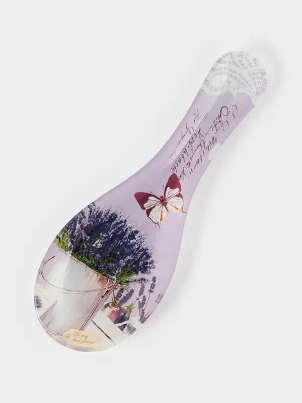 Подставка под ложку Доляна &laquo;Лаванда&raquo;, 23.5&times;8.3 см, стекло