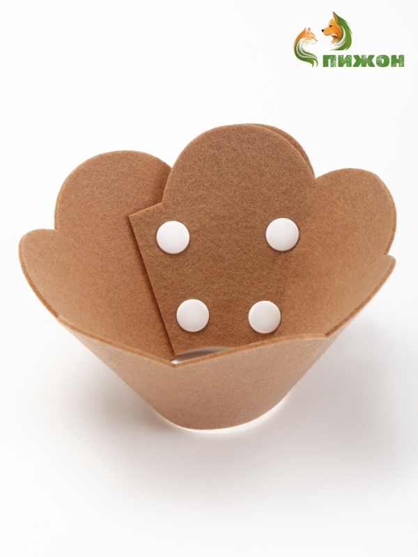 Ветеринарный воротник из фетра  Ветеринарный воротник из фетра "Ромашка", размер L, коричневый