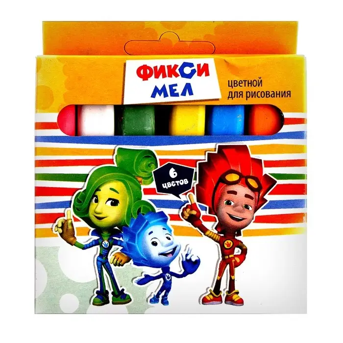 Мел цветной «Фиксики» 6 шт., в картонной упаковке Мел цветной «Фиксики» 6 шт., в картонной упаковке